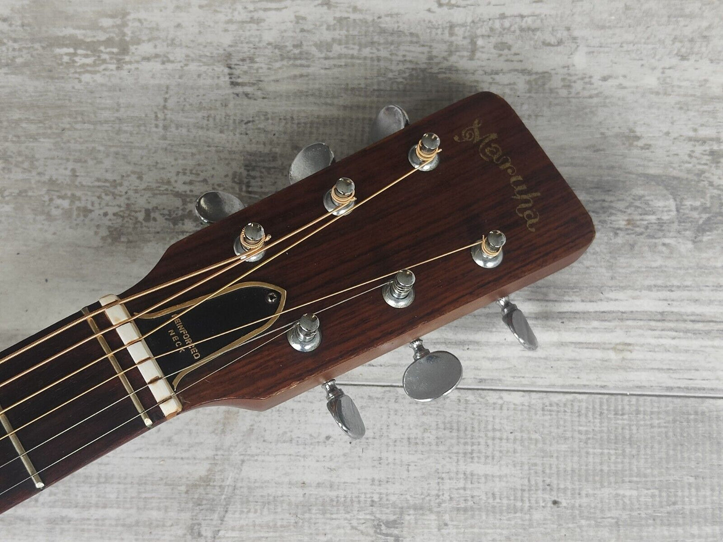 1970's Maruha Japan F-120M Acoustic Guitar w/Teisco GM-25 Pickup (Natural)