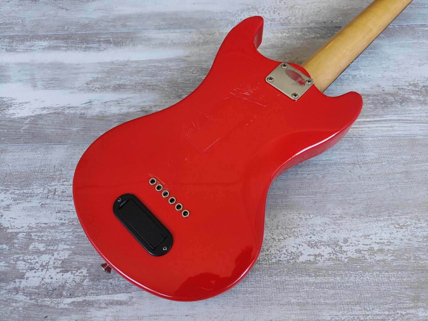 Marine Rider Japan Mini Mosrite Travel Guitar (Capri Orange)