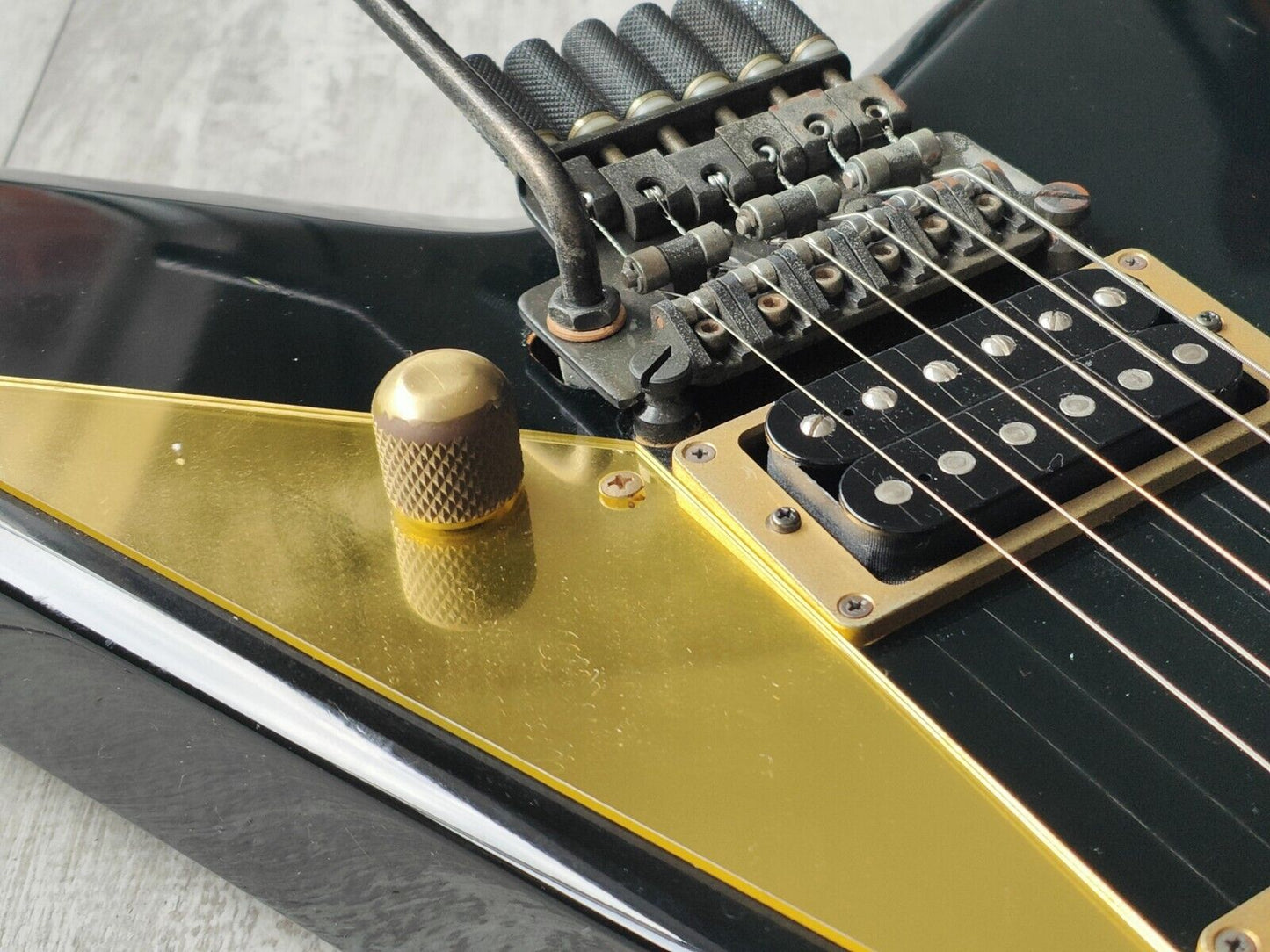 1984 Greco Japan GTZ65RB "Tusk" Rhoads V (Black & Gold)