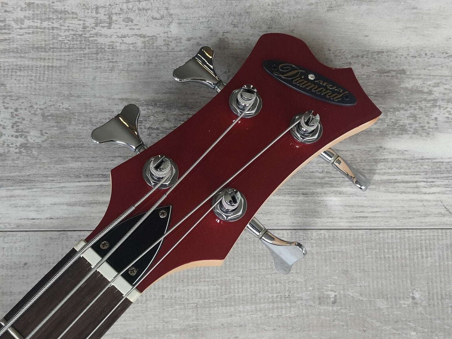 Aria Diamond Mosrite Style DMB380 Bass Guitar (Candy Apple Red)