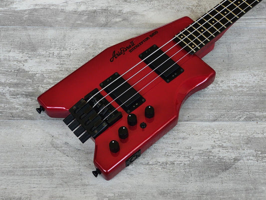 1986 Aria Pro II Japan Interceptor Headless Bass (Red)