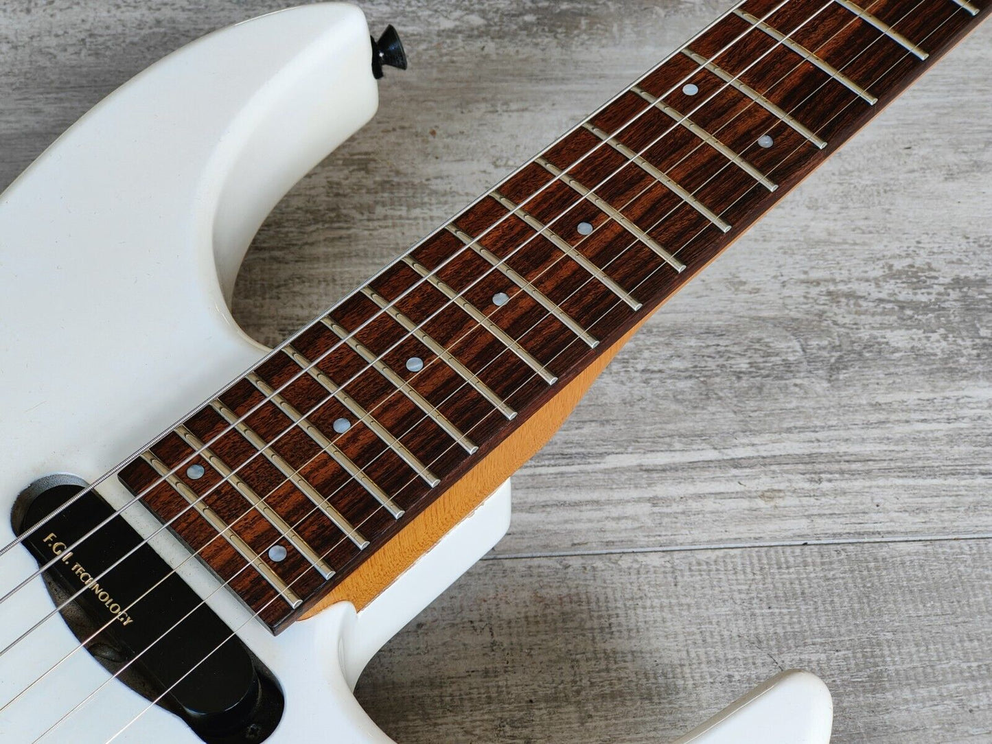 1990's Fernandes Japan STJ-80BT Buck Tick Tele/Strat w/Active Pickups (White)