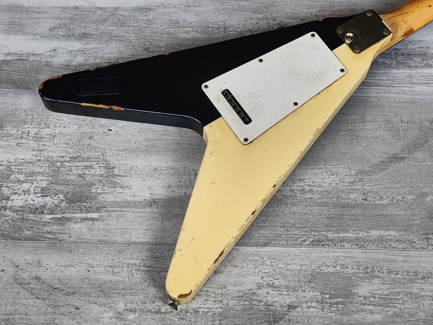 1992 Greco MINI-FV Mini V w/Onboard Speaker (Schenker Black/White)