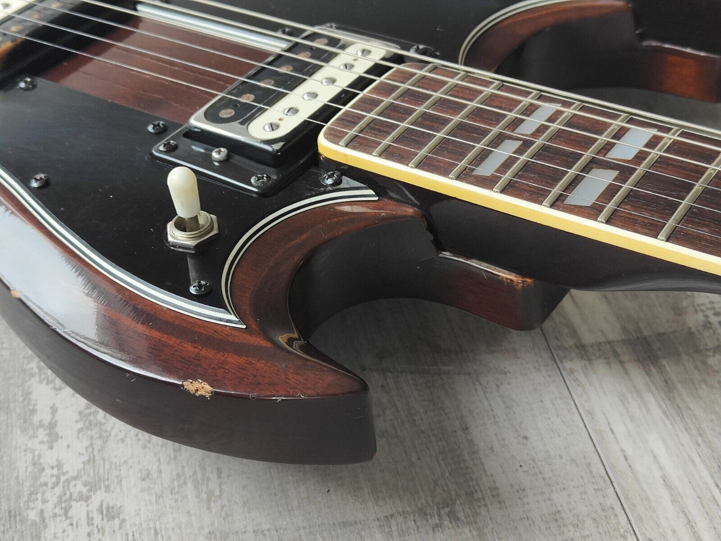 1970's Japanese EDS-1275 Style 6/12 Doubleneck SG (Walnut Brown)