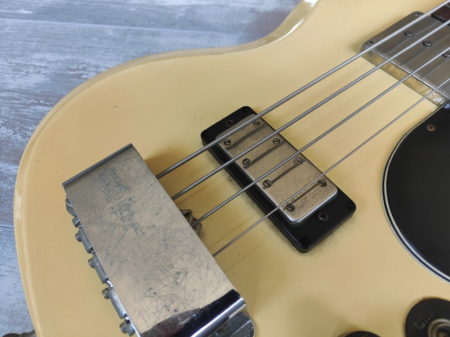 1989 Greco Japan EB-65 SG Double Cutaway Bass (Vintage White)