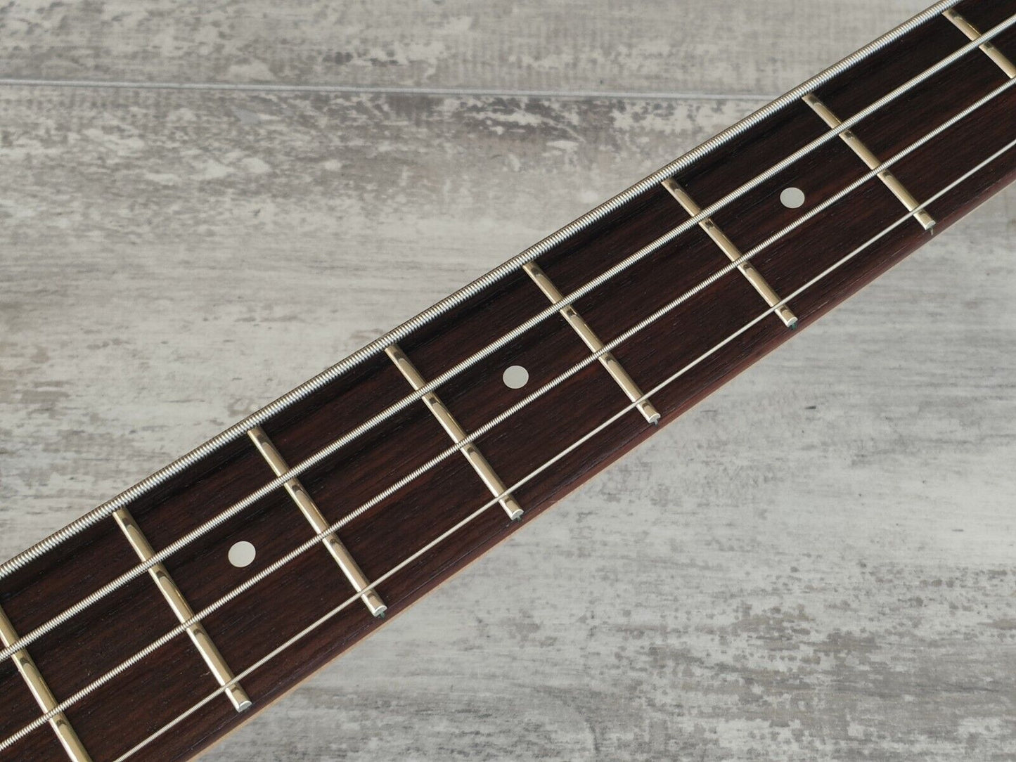 1987 Greco AMB-42 Atomic Series Medium Scale Electric Bass Guitar (White)