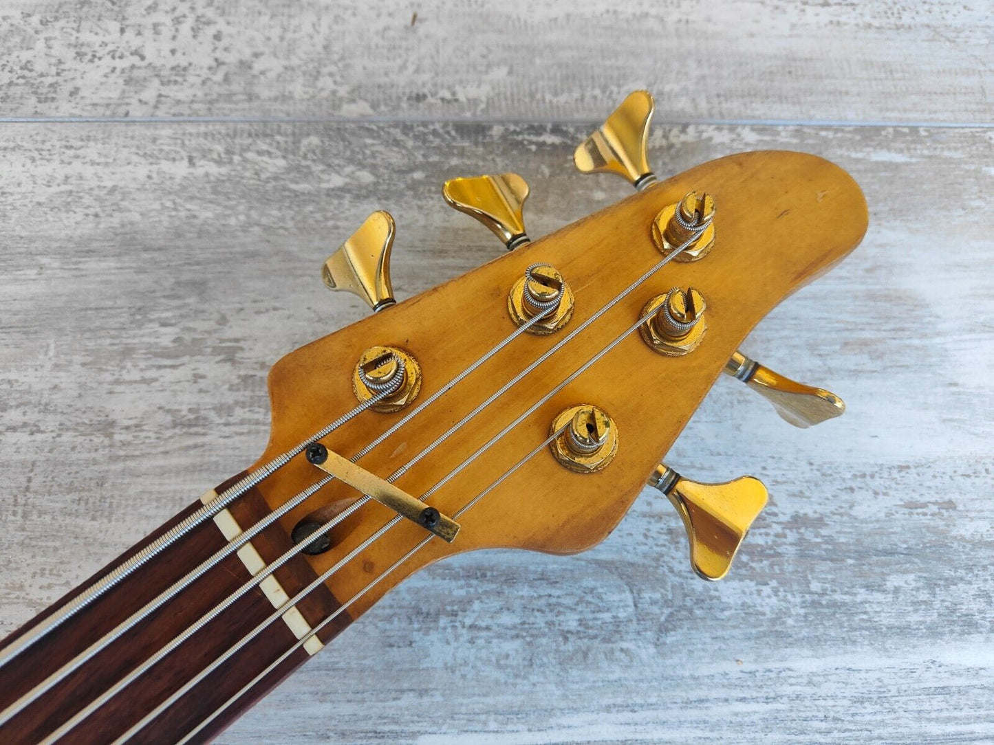 1989 Rockoon Japan (by Kawai) RB-855S Fretless 5-String Bass (Natural)