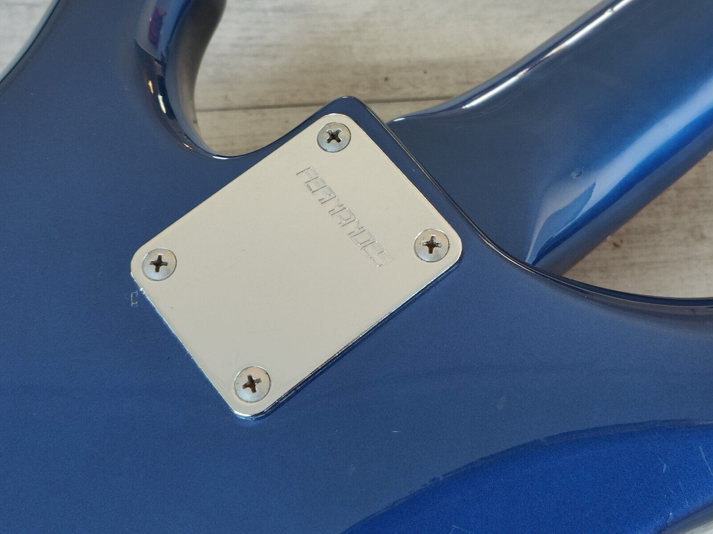 1990's Fernandes Japan FRB-45 Revolver Fretless Bass (Blue)