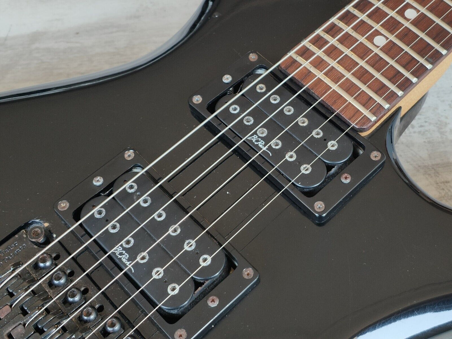 1993 BC Rich Japan NJ Series Warlock w/Floyd Rose & Reverse Headstock (Black)