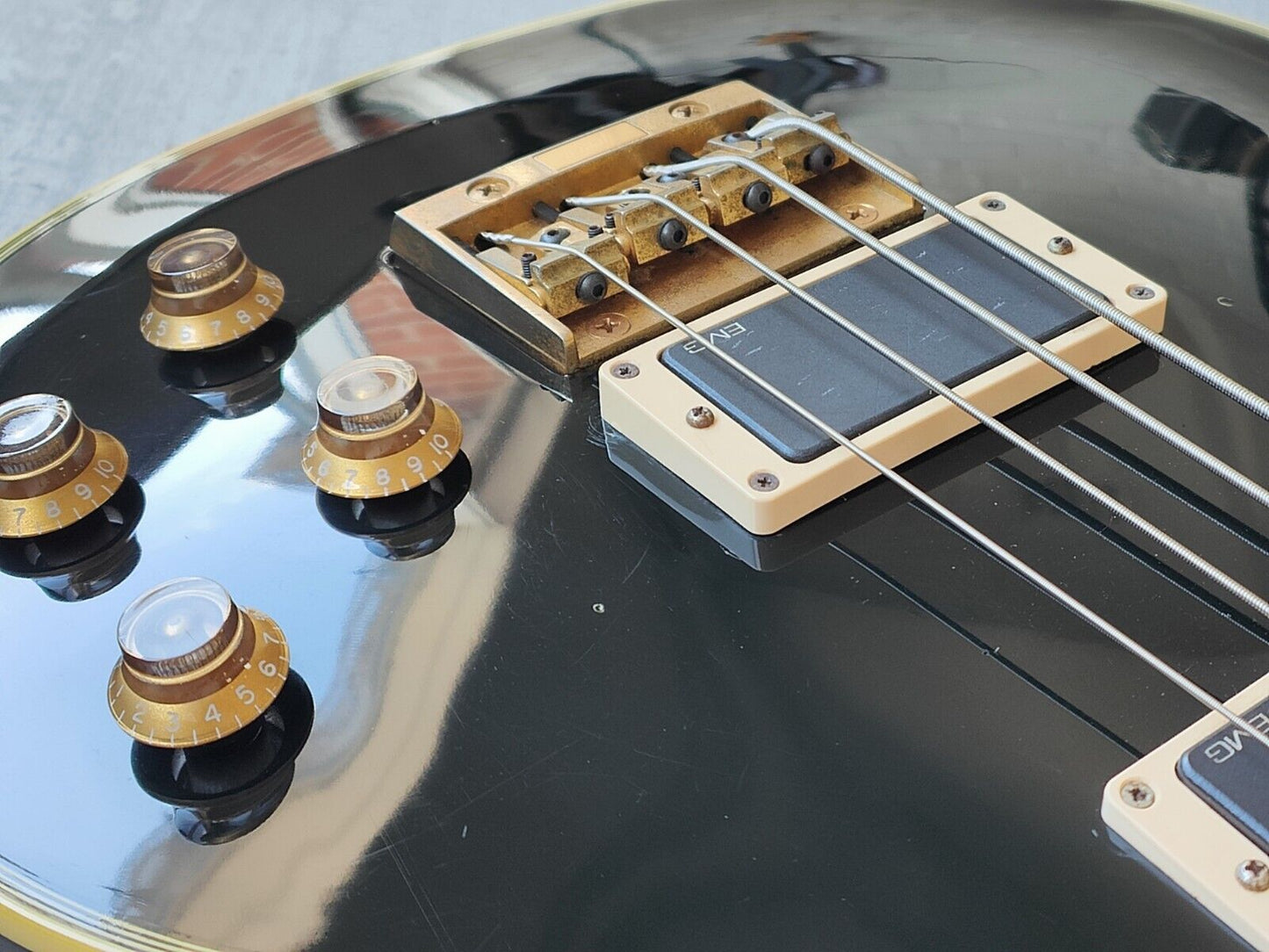 1992 Greco Japan EGB-850 Les Paul Custom Short Scale Bass w/EMG's (Ebony)