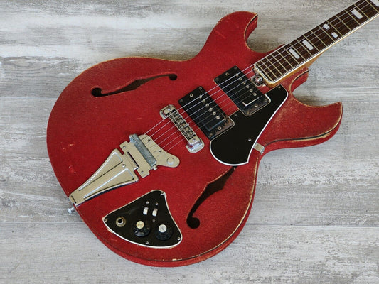 1960's Kawai Japan Vintage Hollowbody Electric Guitar (Red Felt)