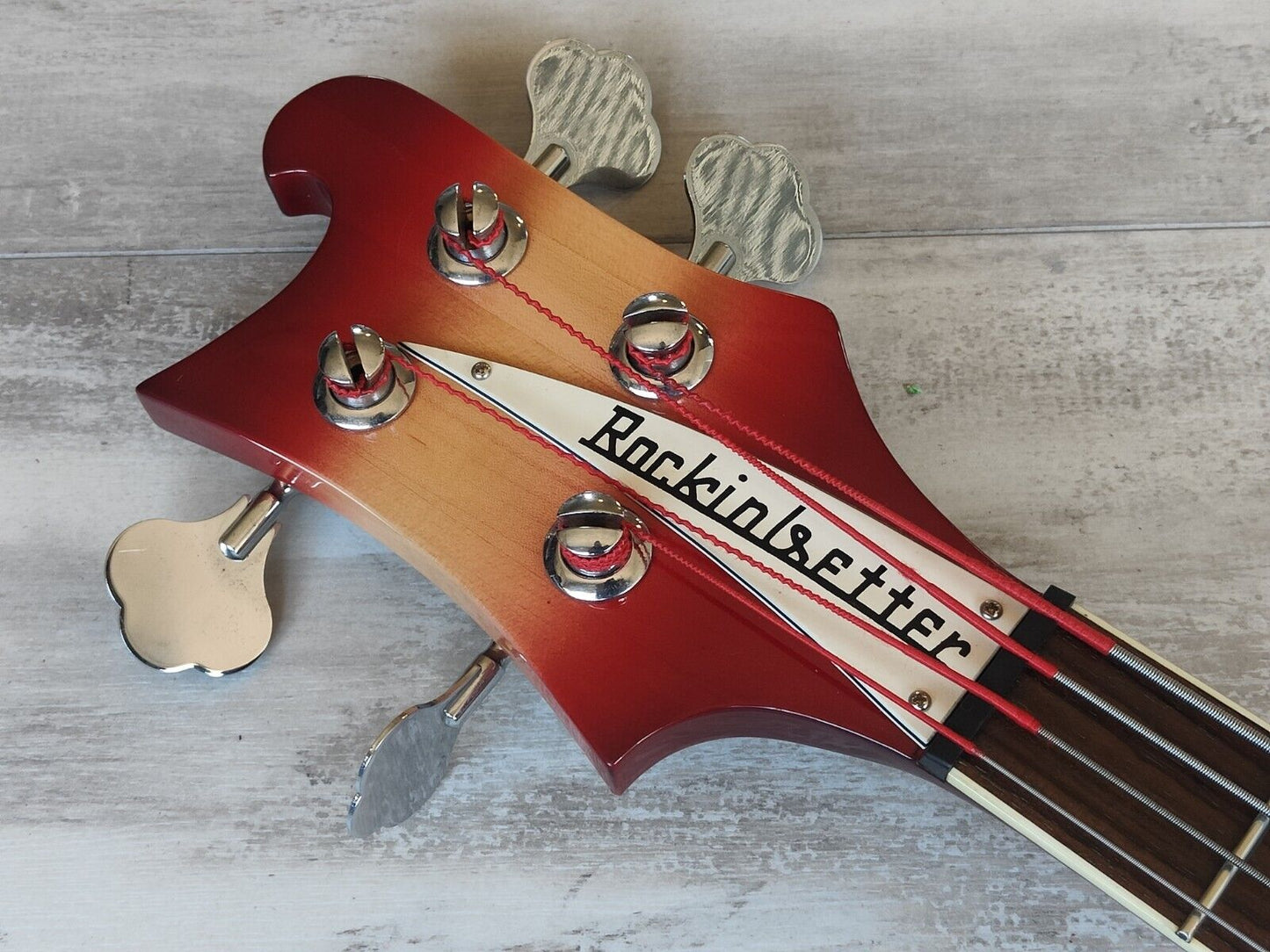 Rockinbetter Left Handed LH 4-String Bass Guitar (Fireglo)