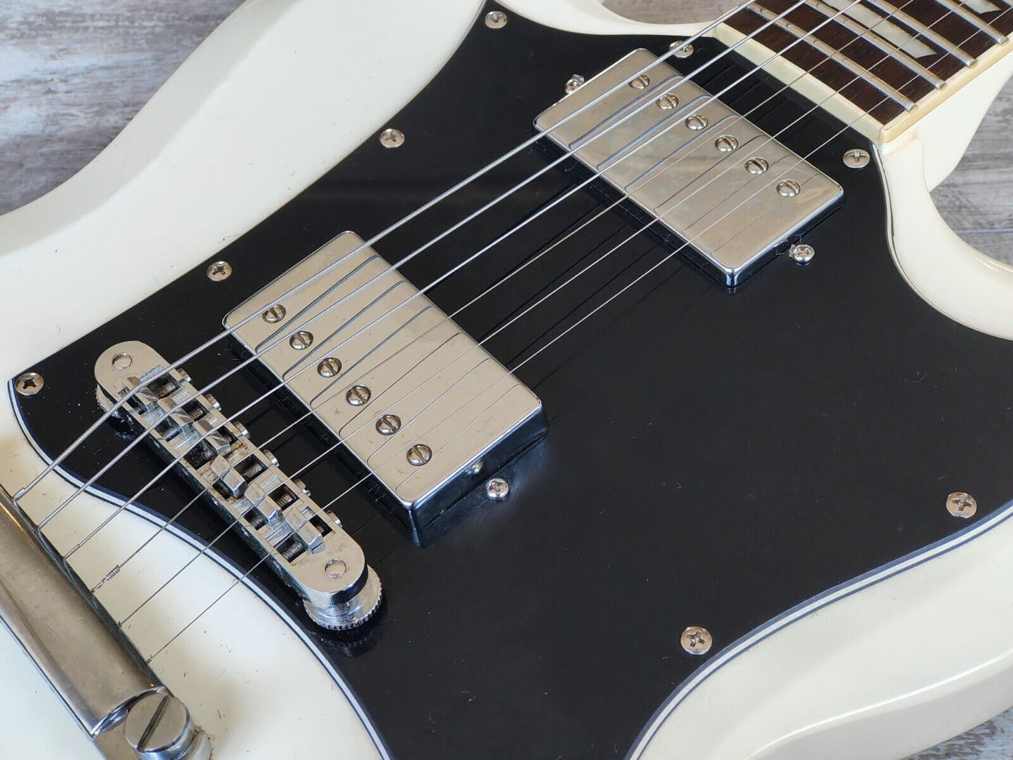 Blitz by Aria Pro II SG Double Cutaway (White)