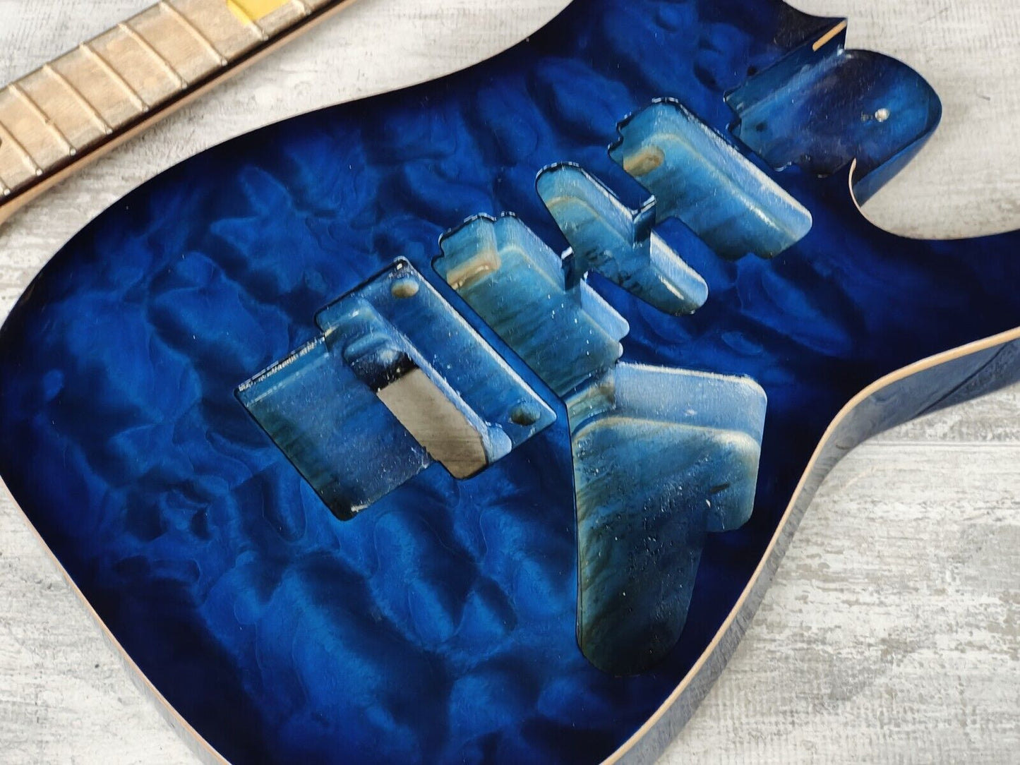 Schecter EX Exceed Series NOS Body/Neck (Black Aqua Blue Burst)