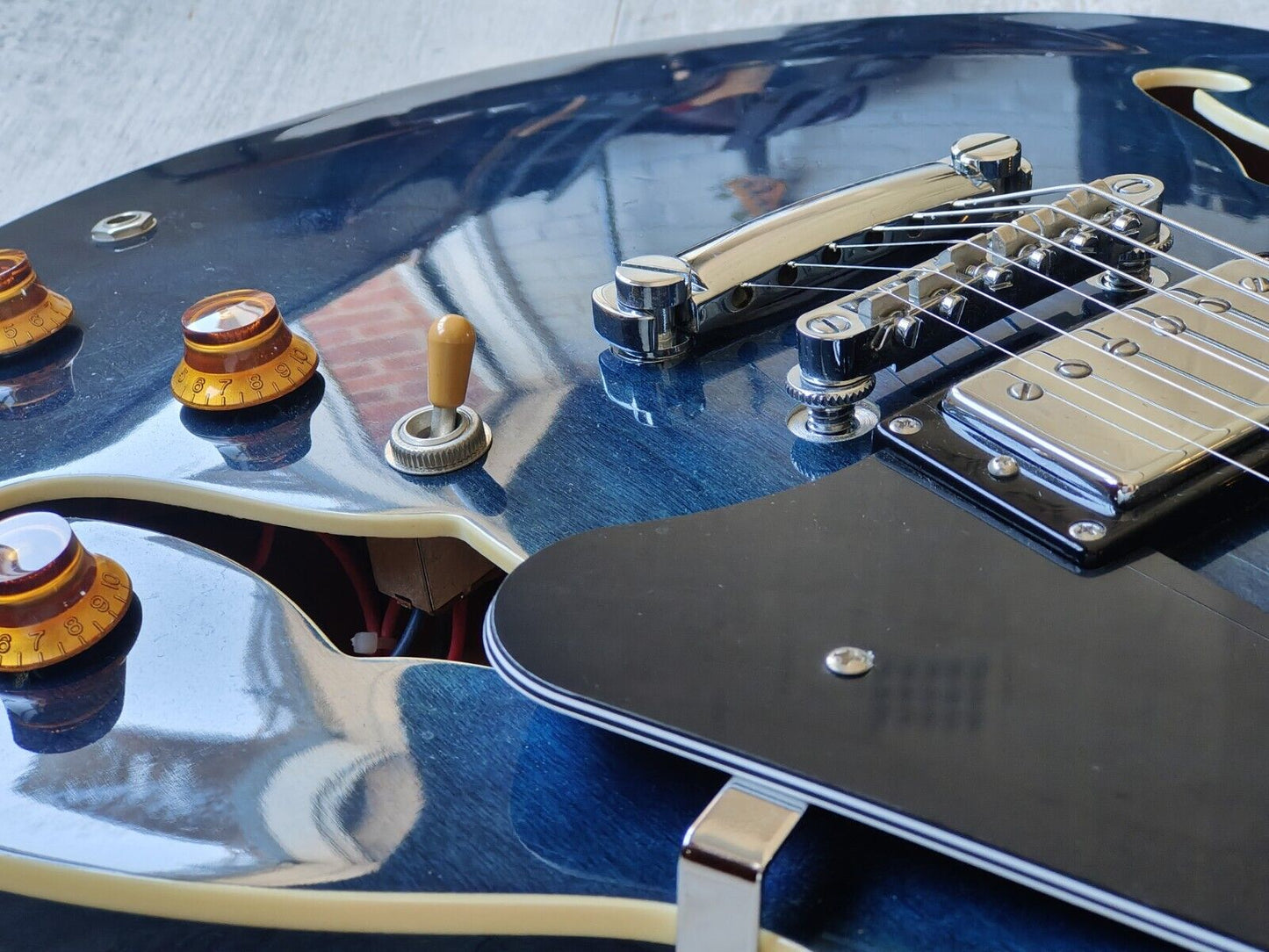 Tokai ES-86 Semi Hollowbody 335 Electric Guitar (See-Thru Blue)