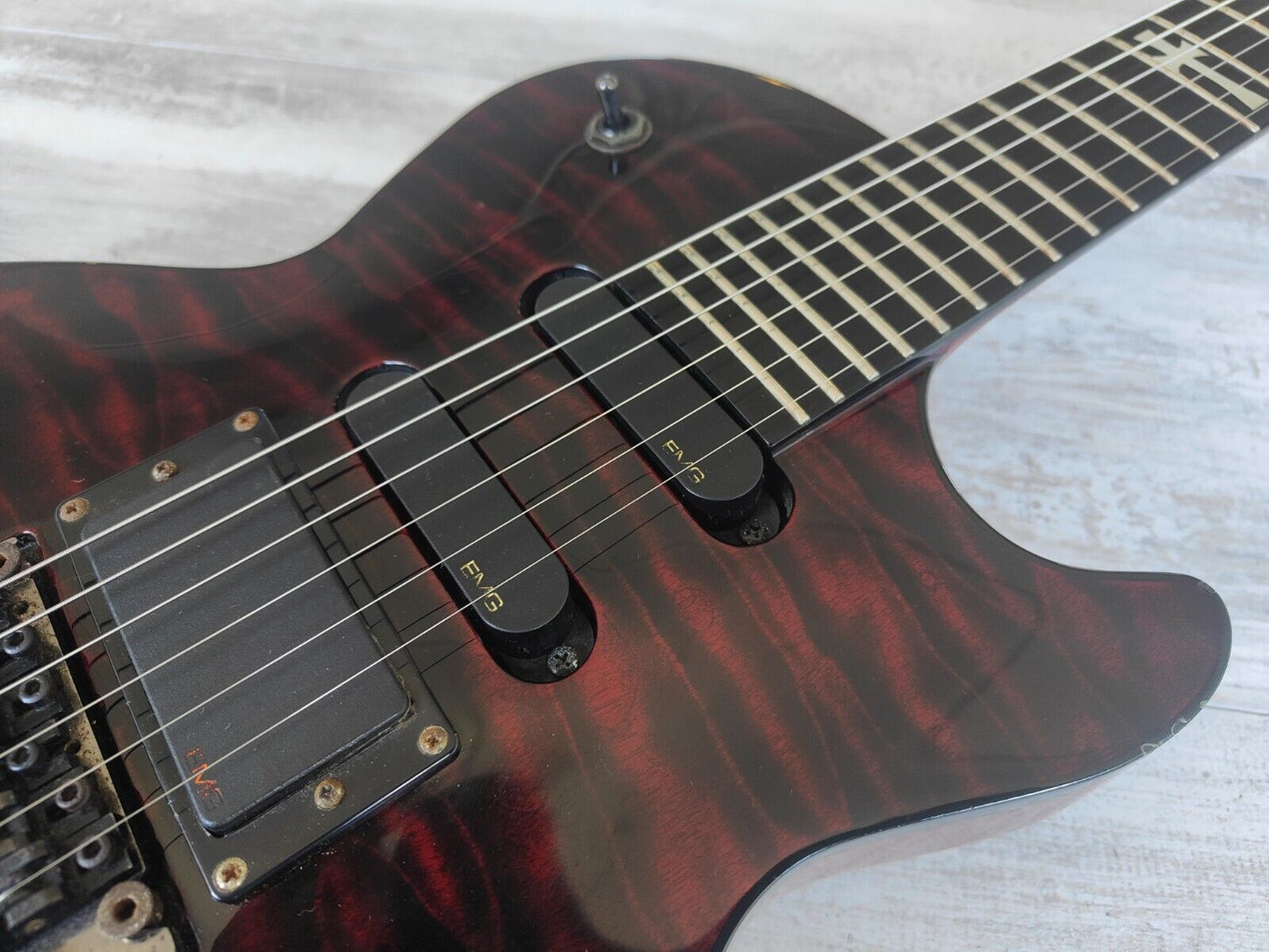 1990 ESP Japan Custom Order Eclipse Style HSS Single Cutaway Neckthrough (Red)