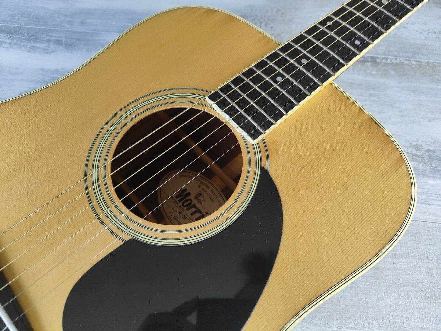 1980's Morris W-20 Japanese Vintage Acoustic Dreadnought Guitar (Natural)