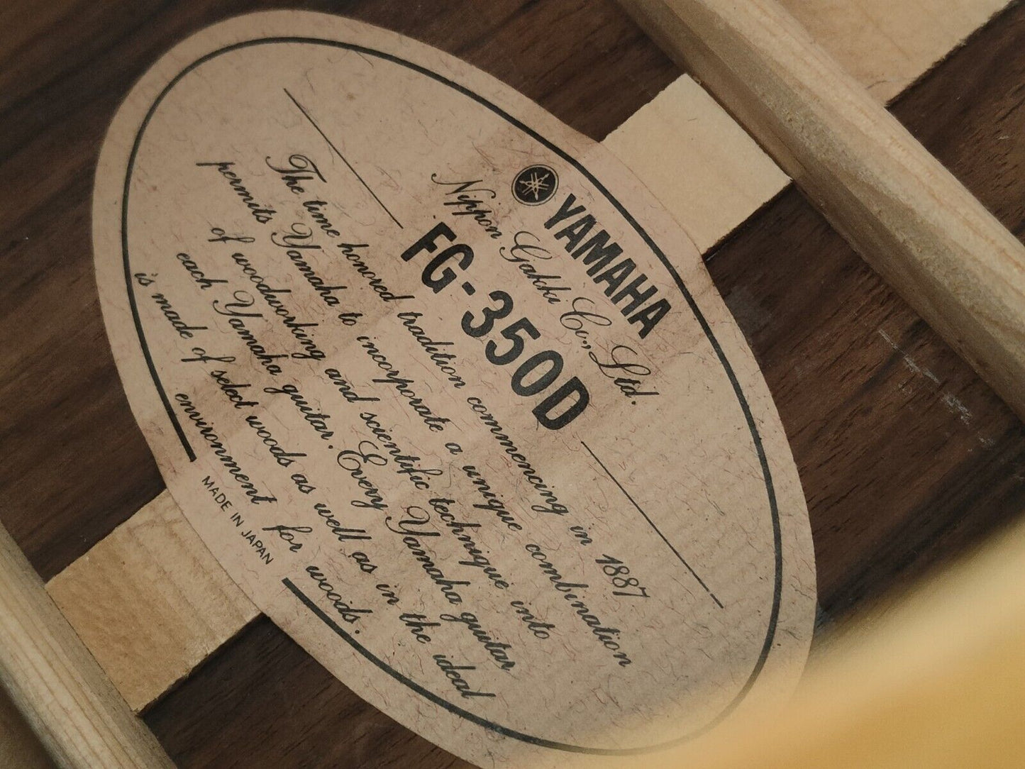 1981 Yamaha FG-350D Japanese Solid Top Dreadnought Acoustic Guitar (Natural)