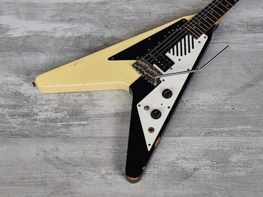 1992 Greco MINI-FV Mini V w/Onboard Speaker (Schenker Black/White)