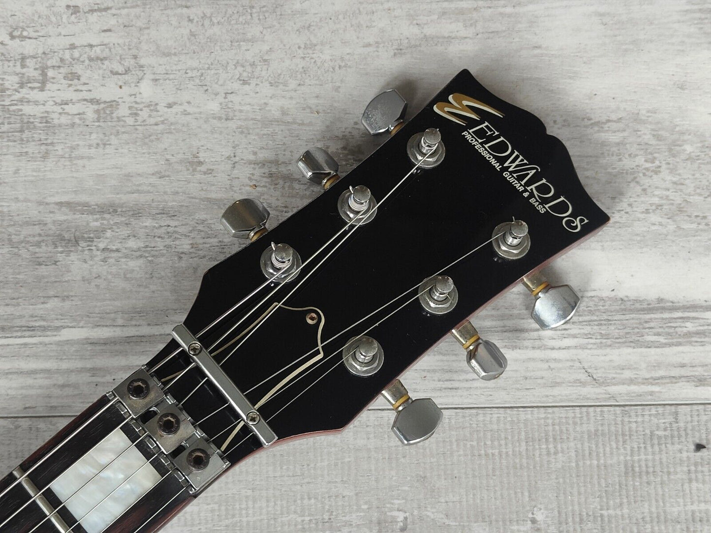 2000's Edwards (by ESP Japan) Les Paul w/Locking Tremolo (Quilt Top Amber)