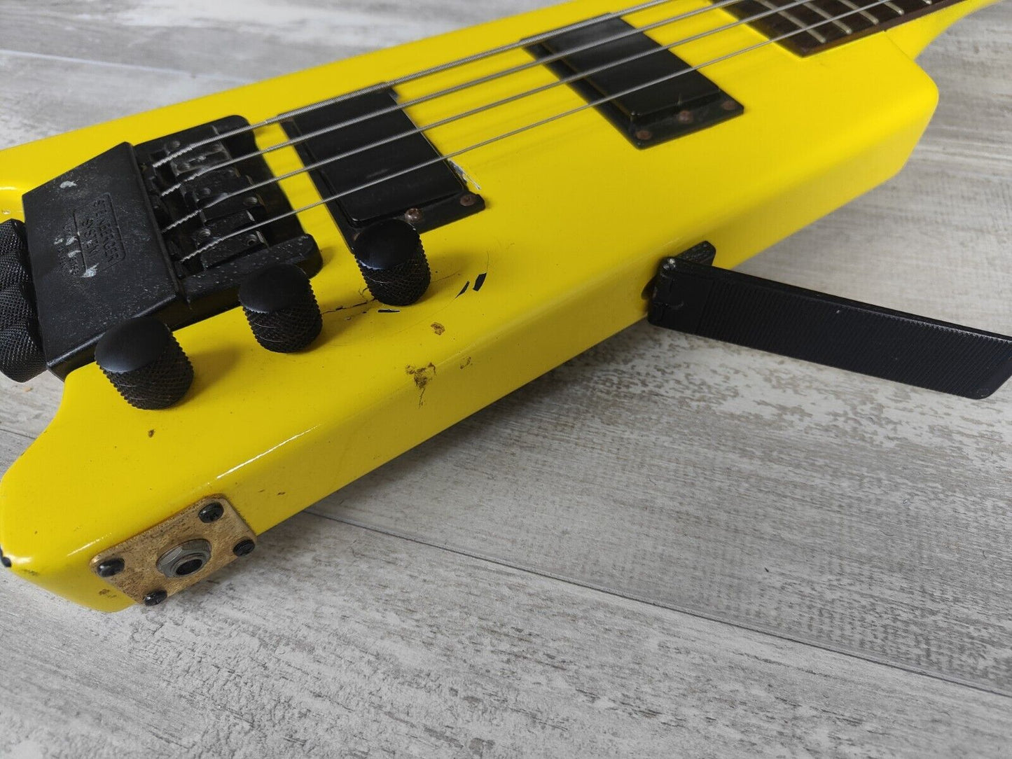 1980's Hohner B2 Headless Paddle Bass Guitar w/Steinberger System (Yellow)