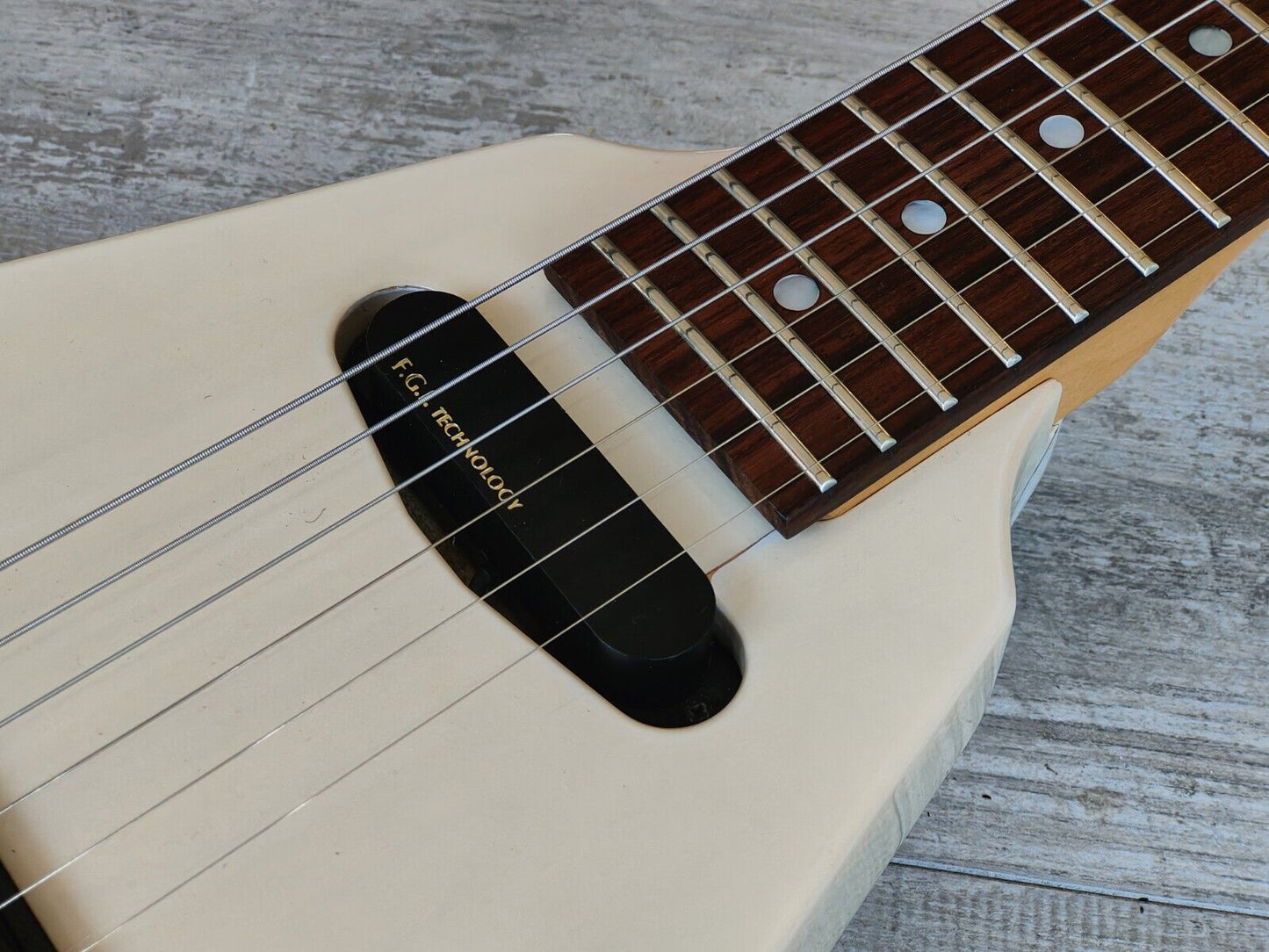 1995 Fernandes Japan FV-80K Shin Artist Model Flying V (See-Through White)