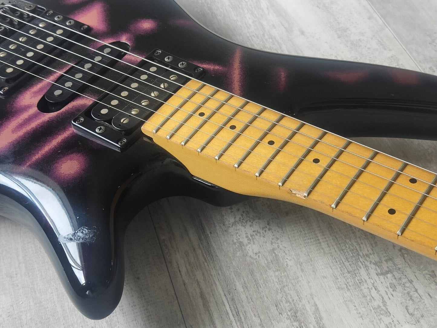 1989 Yamaha Japan MG-M2G Neon Special Edition Electric Guitar (Purple Neon)