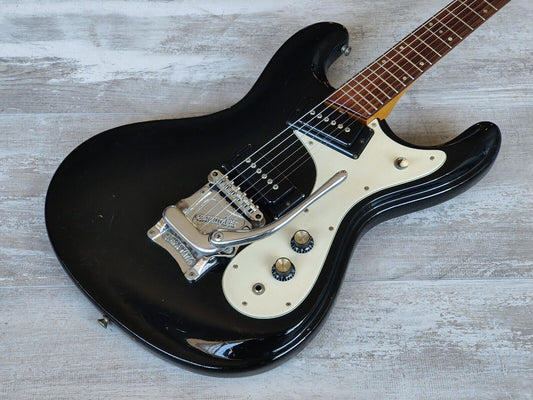 1960's Morales Japan (Mosrite) Ventures Offset Guitar (Gloss Black)
