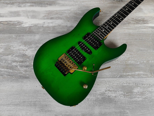 1996 Greco Japan GP-900DT HSH Superstrat w/Floyd Rose (Kermit Green Refinish)