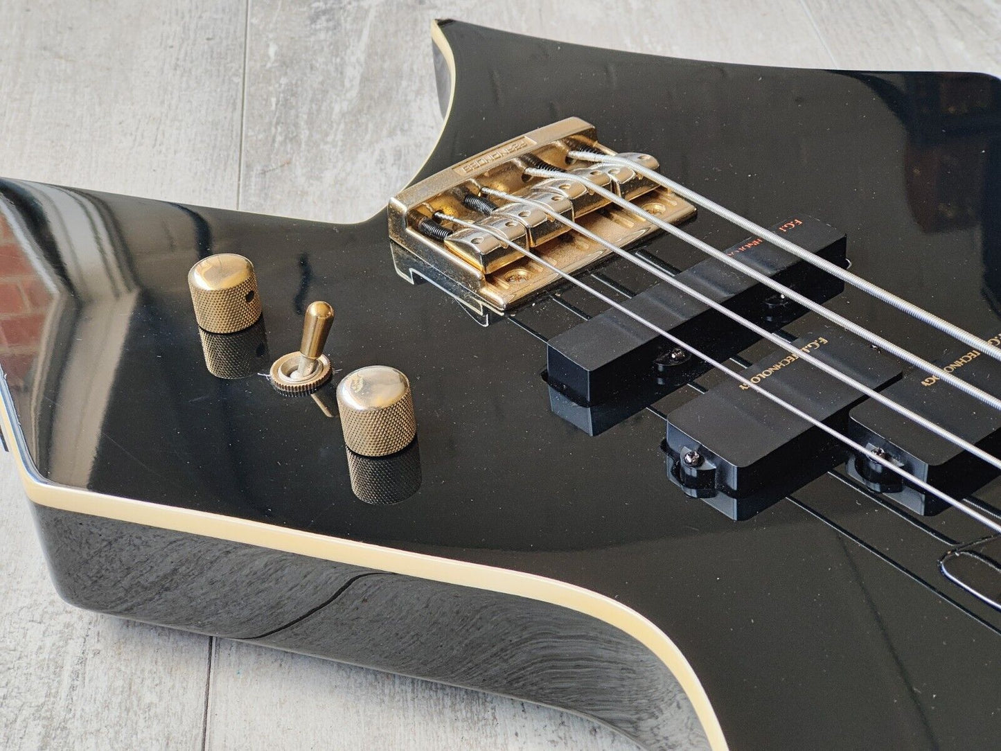 1994 Burny (Fernandes) Japan XB-95H "X Japan - Heath" Warlock Bass (Black)