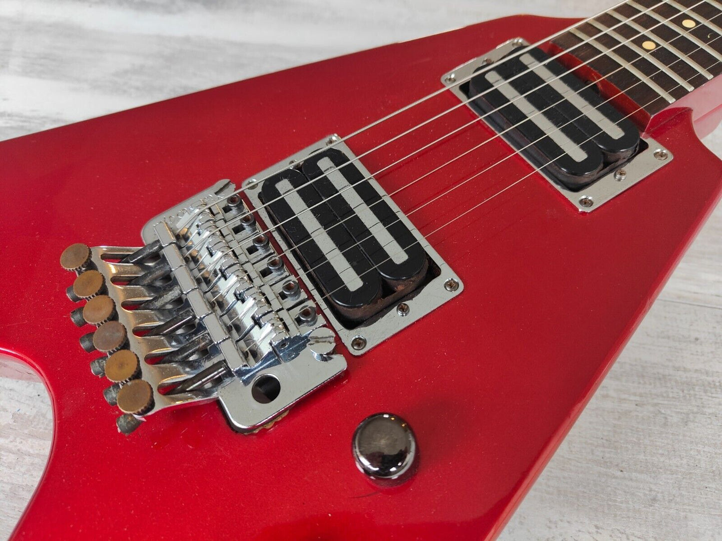 1980's Fernandes Japan BSV Series Short Scale Flying V (Candy Apple Red)