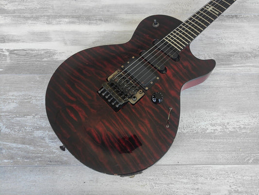 1990 ESP Japan Custom Order Eclipse Style HSS Single Cutaway Neckthrough (Red)