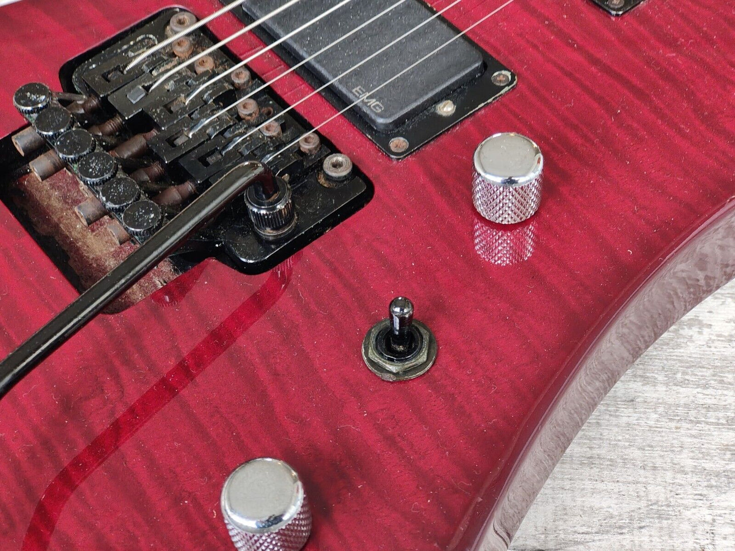 2000 Grover Jackson Japan Neckthrough Kelly (Flame-Top Red)