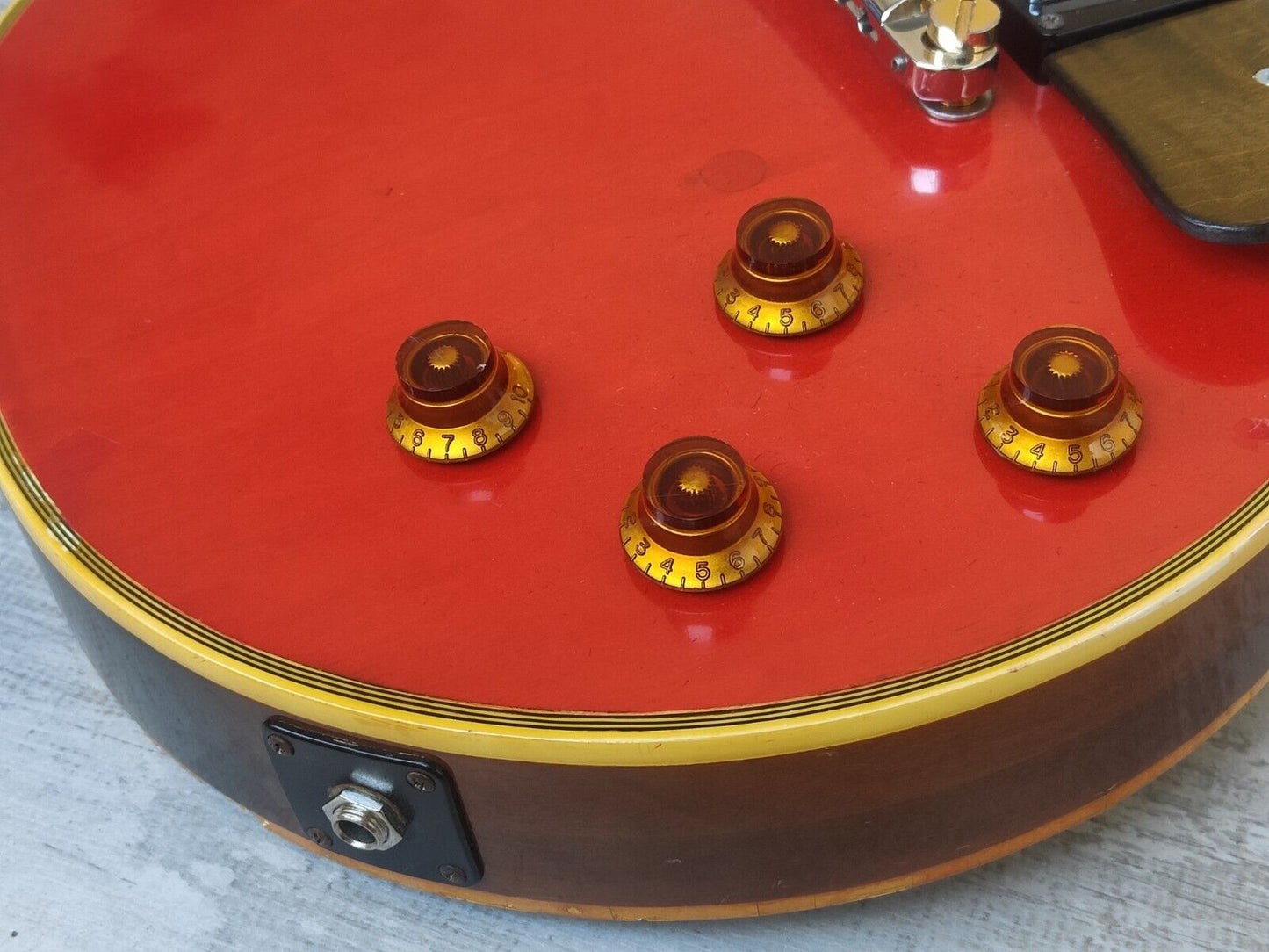 1976 Aria Pro II Japan Les Paul Custom (Transparent Red Top Refinish)