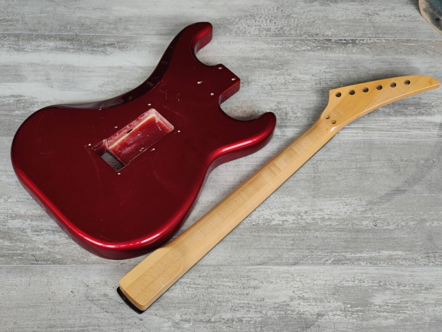 1990's Kramer Japan (by Tokai) LH Left Handed NOS Stratocaster Body/Neck (Red)