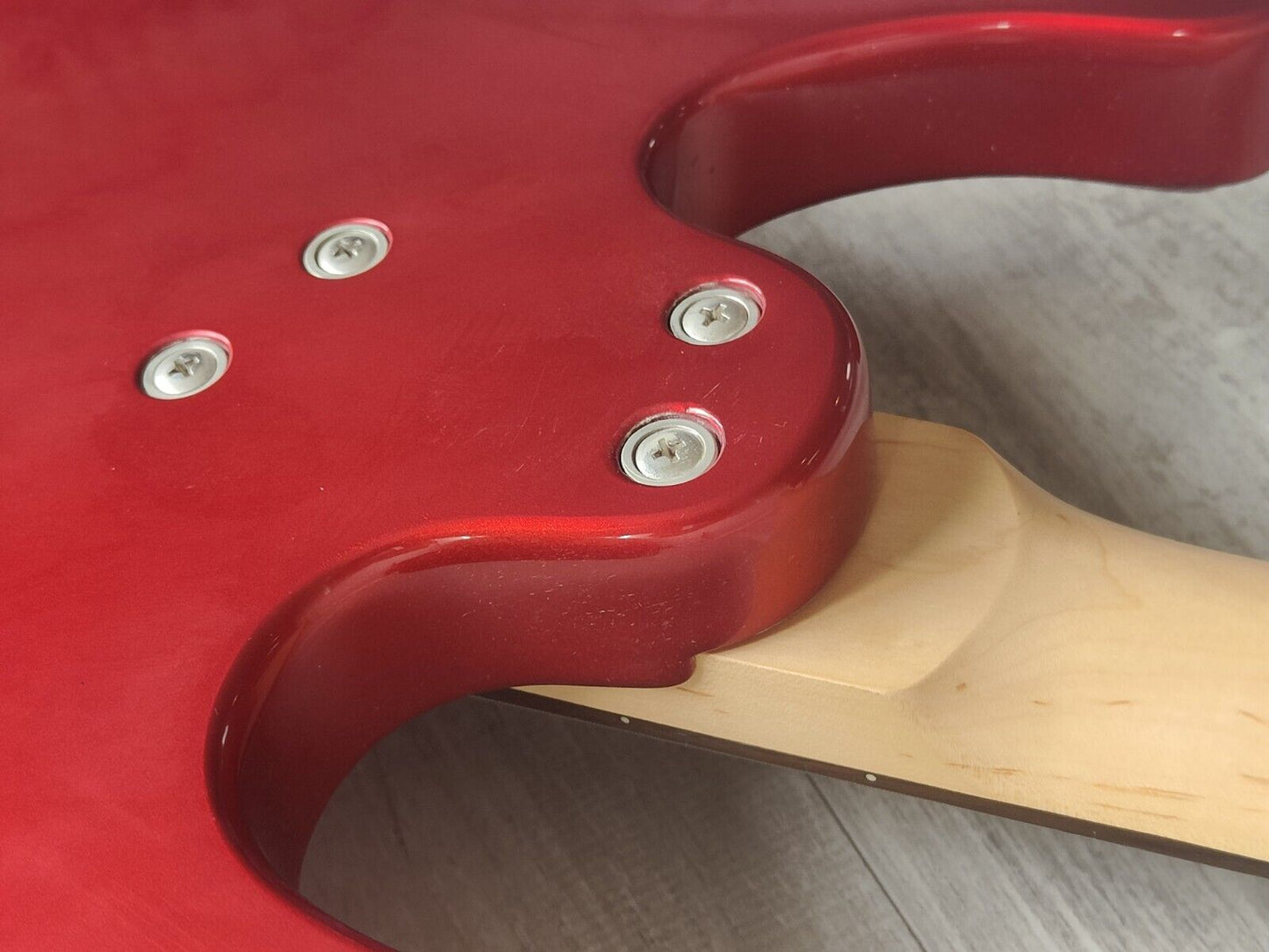 Aria Diamond Mosrite Style DMB380 Bass Guitar (Candy Apple Red)