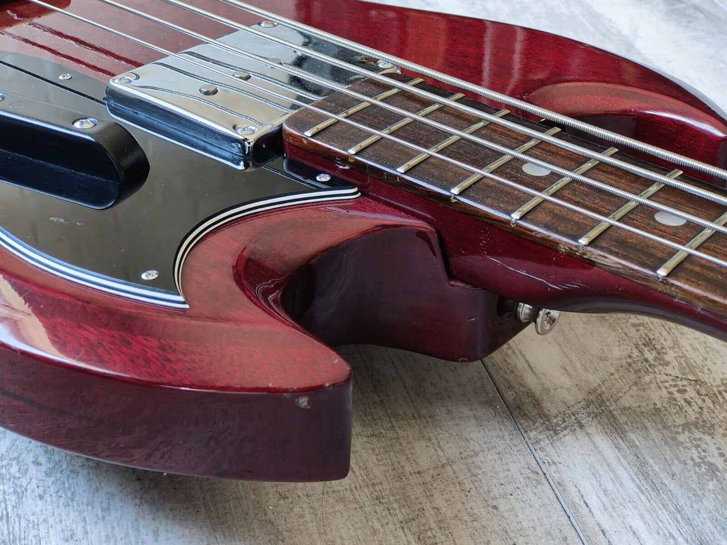 1974 Greco Japan EB420 SG EB Double Cutaway Bass (Cherry Red)