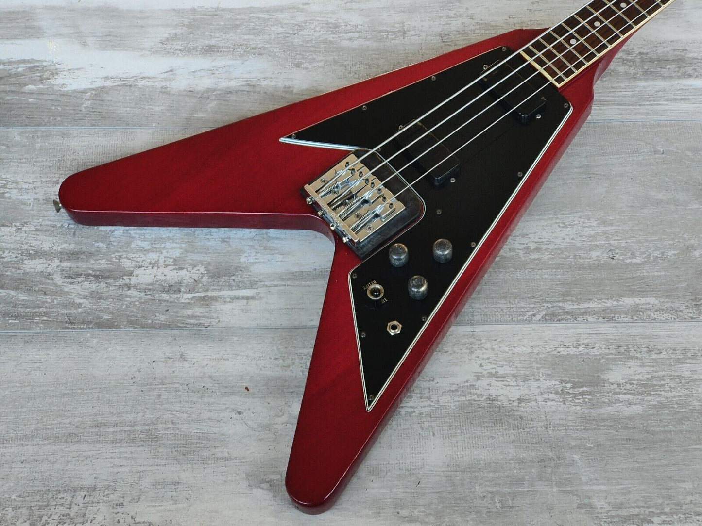 1988 Greco Japan FVB-75 Flying V Bass (Cherry Red)