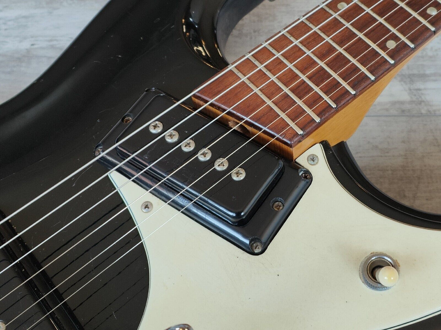 1960's Morales Japan (Mosrite) Ventures Offset Guitar (Gloss Black)