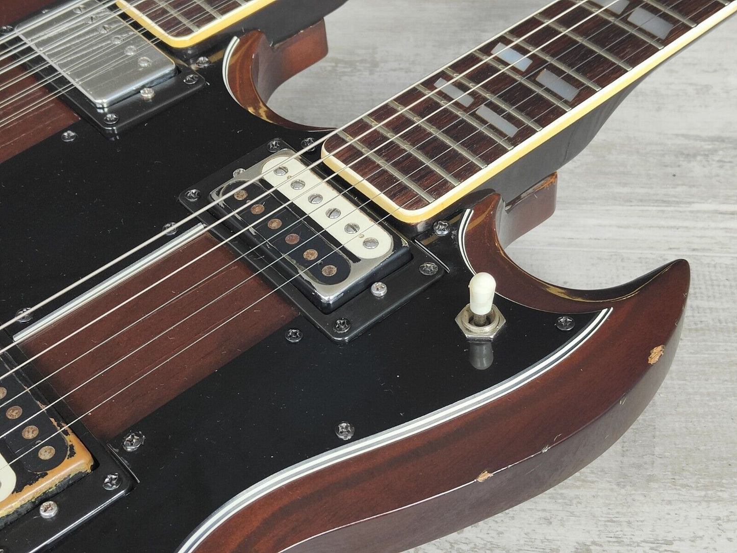 1970's Japanese EDS-1275 Style 6/12 Doubleneck SG (Walnut Brown)