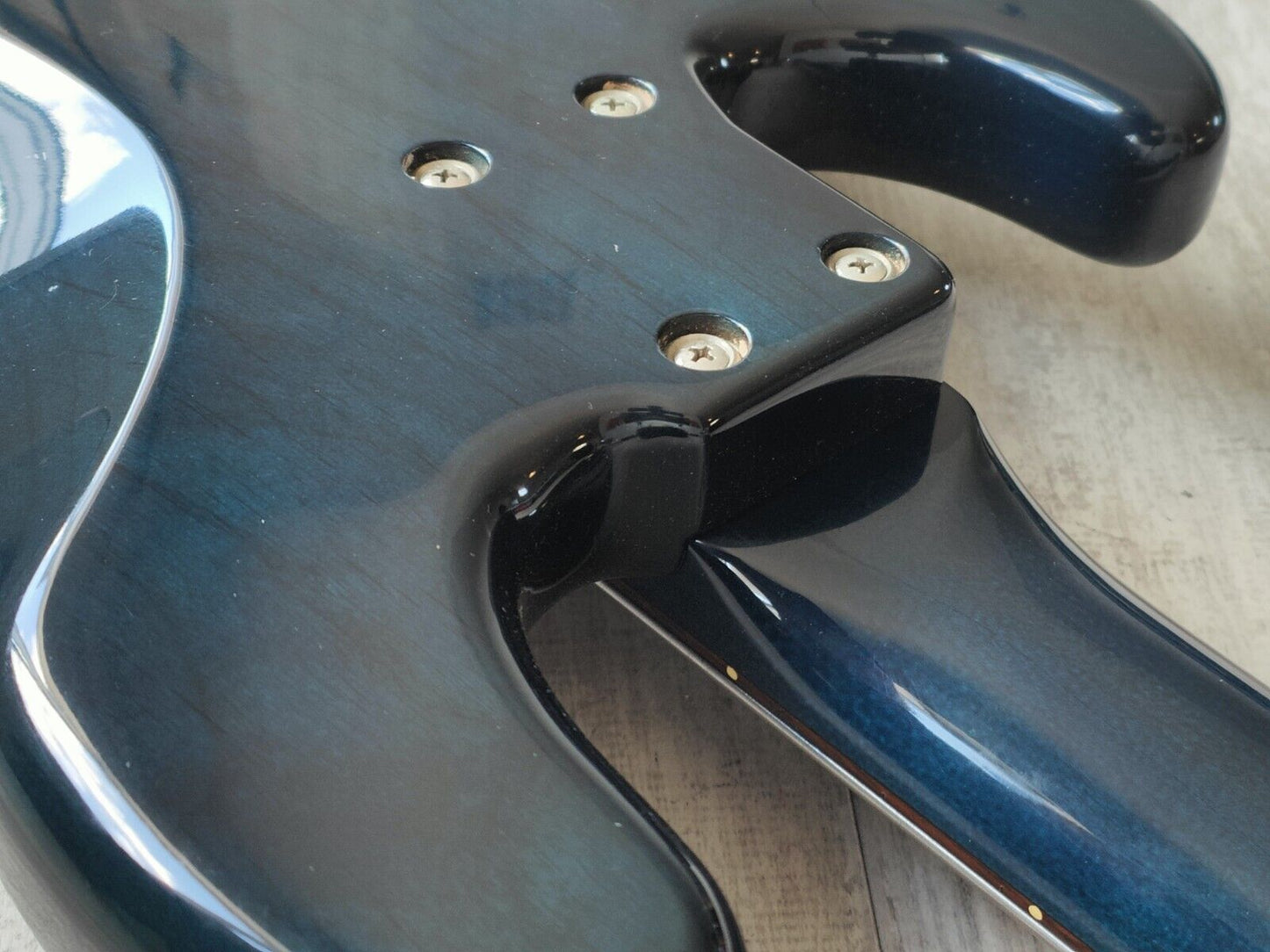 1990's Vestax Japan Fretless 5-String Active Jazz Bass (Transparent Blue)