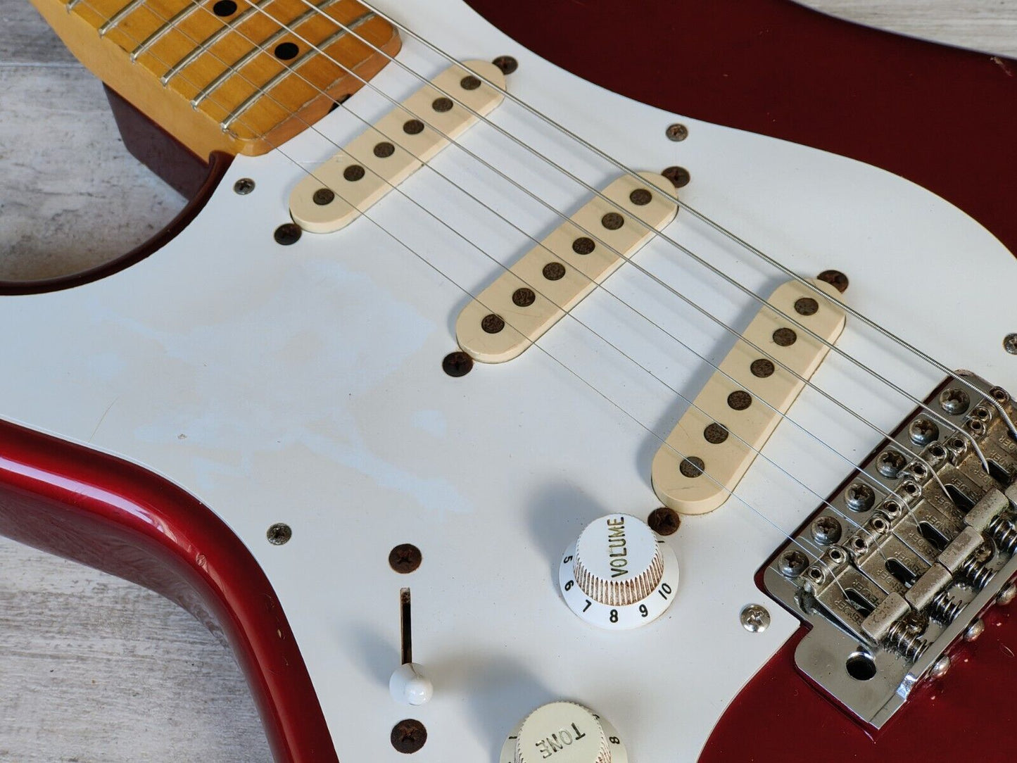 2007 Fender Japan ST57 '57 LH Left Handed Reissue Stratocaster (Candy Apple Red)