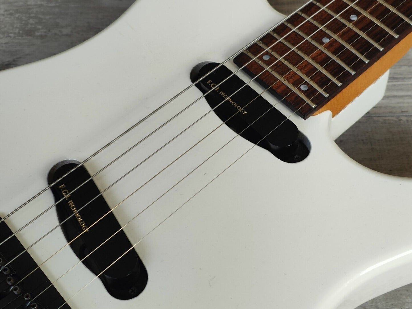 1990's Fernandes Japan STJ-80BT Buck Tick Tele/Strat w/Active Pickups (White)