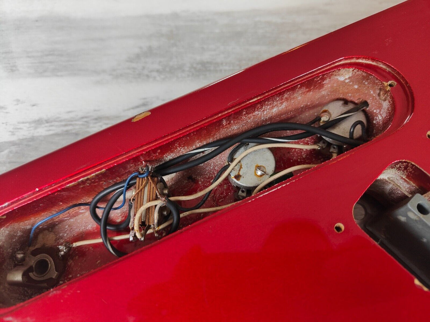 1980's Fernandes Japan BSV Series Short Scale Flying V (Candy Apple Red)