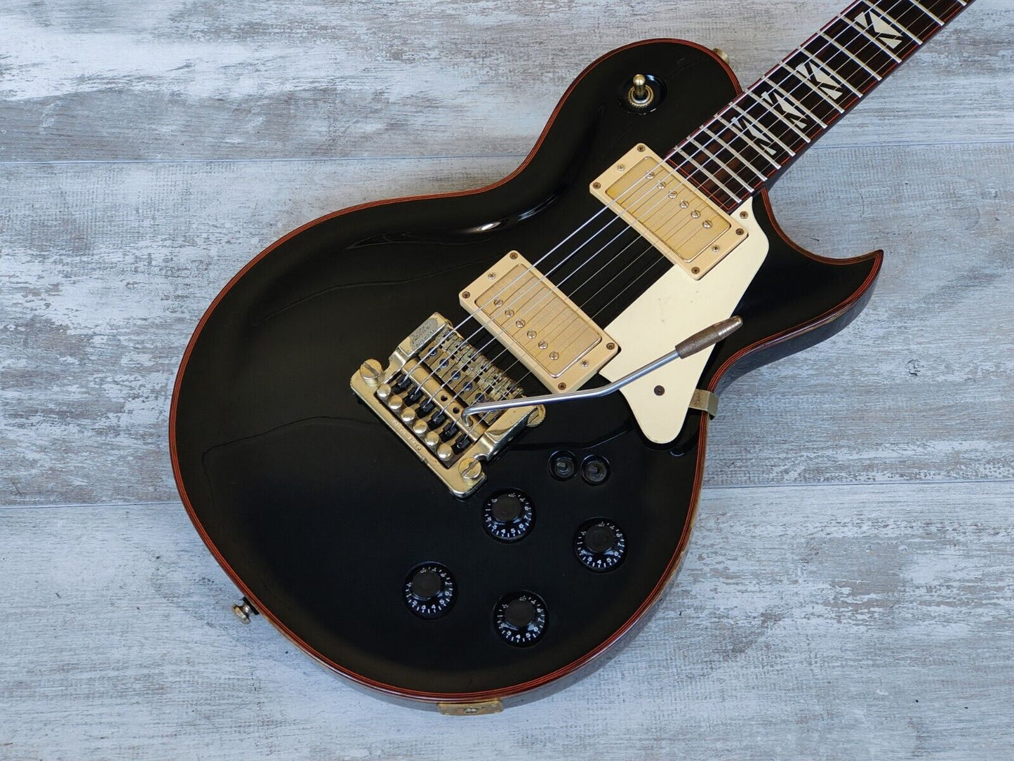 1982 Aria Pro II (Matsumoku) PE-R100 Single Cutaway w/Kahler (Flash Red)