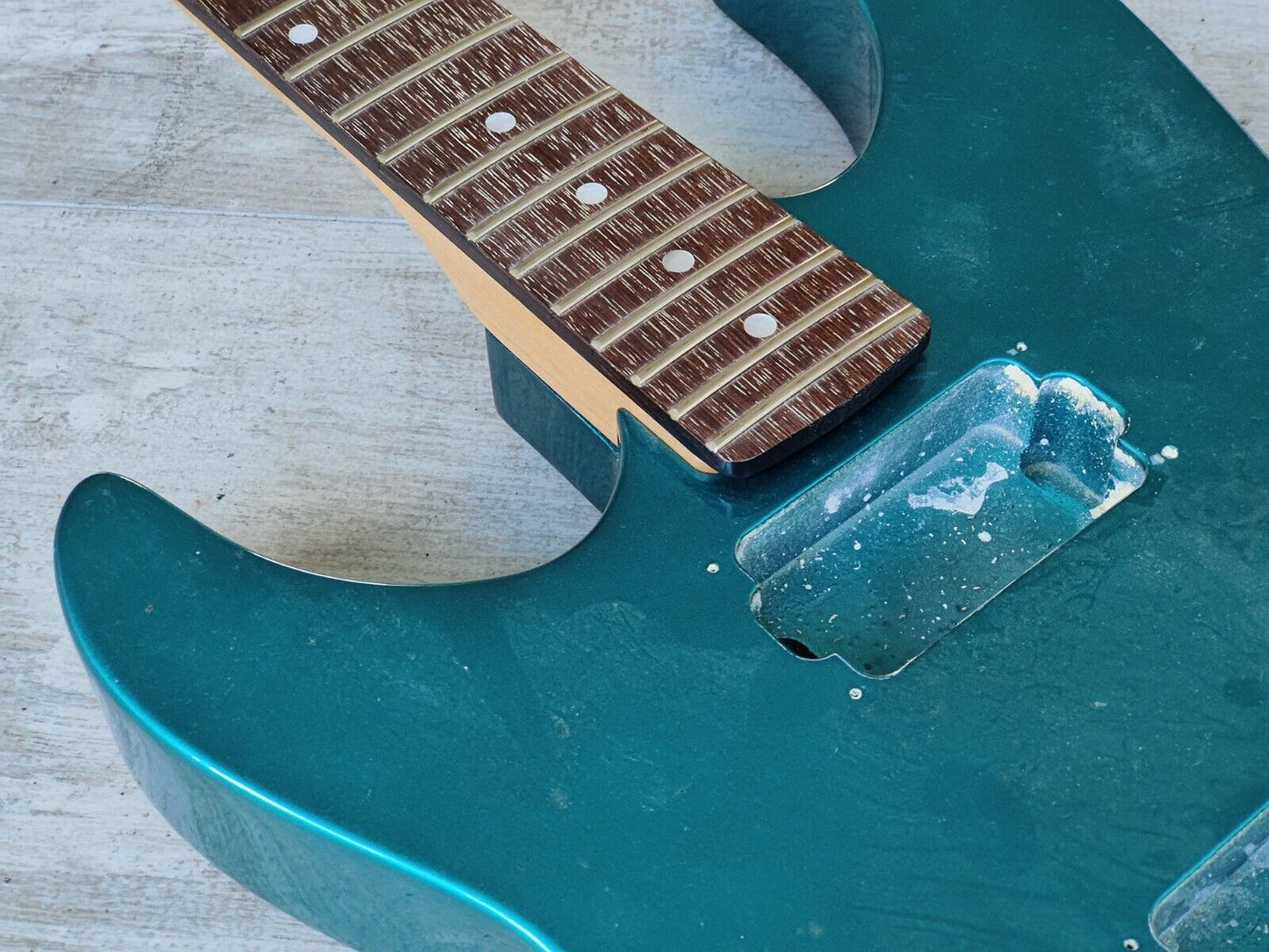 1990's Kramer Japan (by Tokai) LH Left Handed NOS Superstrat Body/Neck (Aqua)