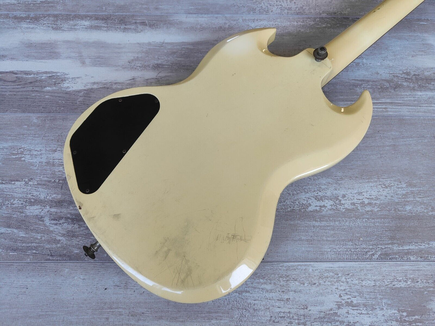 1989 Greco Japan EB-65 SG Double Cutaway Bass (Vintage White)