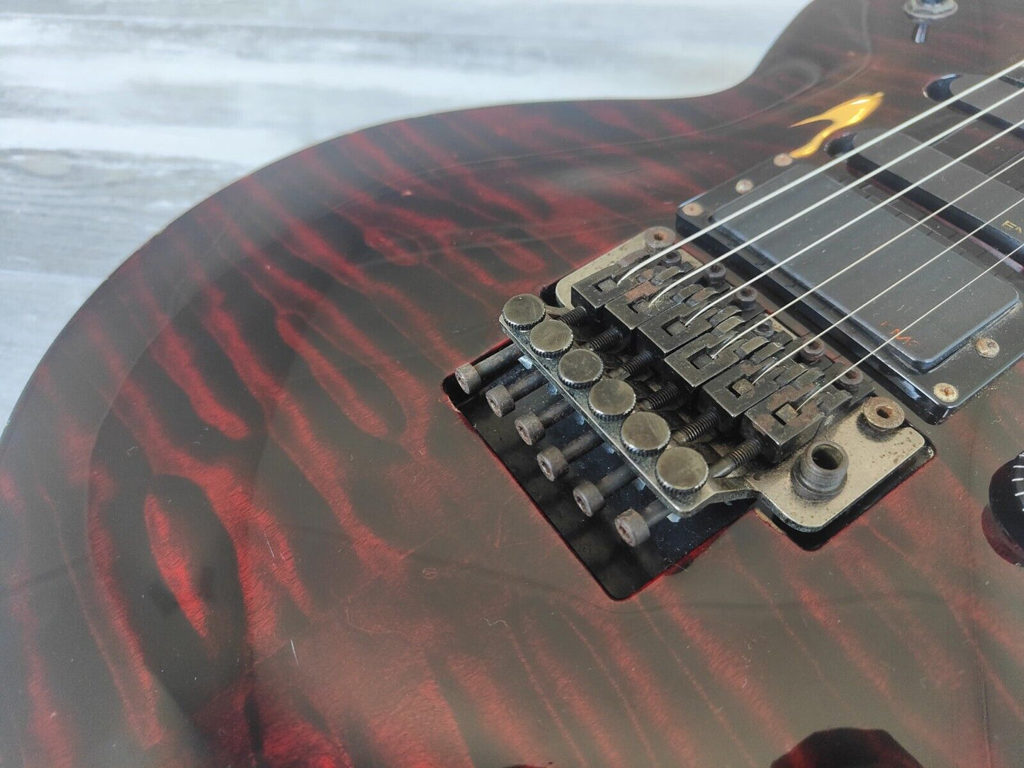 1990 ESP Japan Custom Order Eclipse Style HSS Single Cutaway Neckthrough (Red)