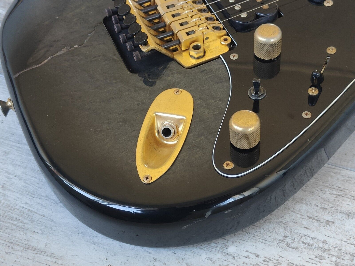 1988 Fender Japan STR-730 "Pro Feel" HSH Stratocaster (Charcoal Black Burst)