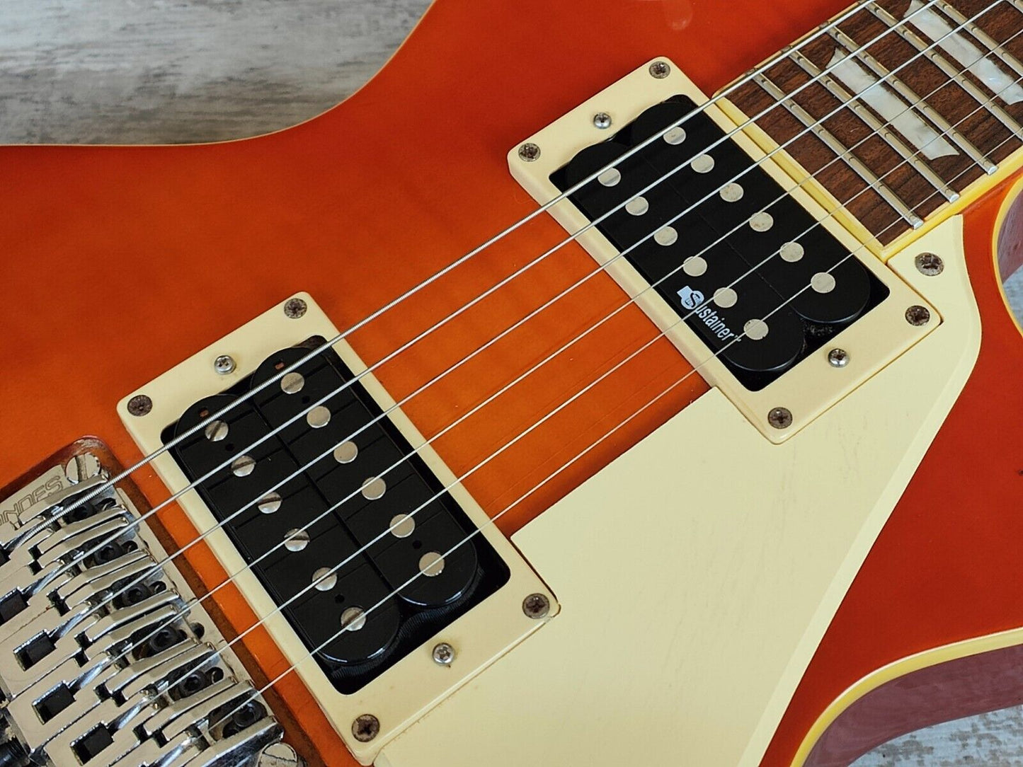 2001 Burny RLG-75S Les Paul Standard w/Floyd Rose & Sustainer (Orange Burst)